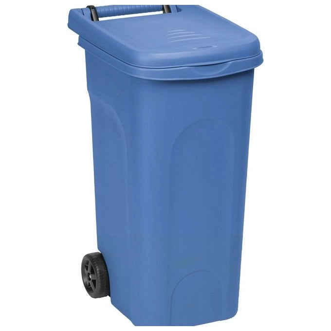 Bidone Urban Con Ruote 80Lt Blu