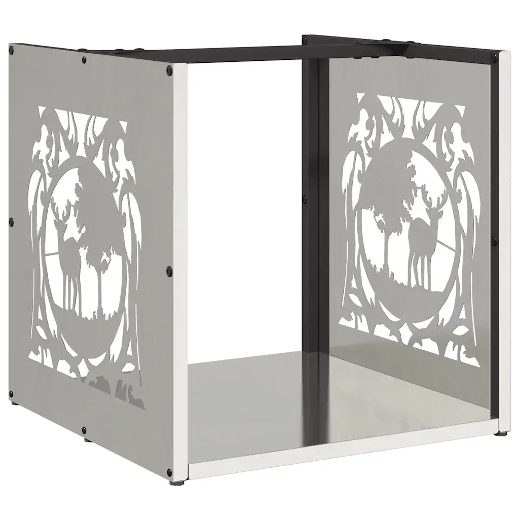 Rastrelliera per Legna da Ardere 40x40x40 cm in Acciaio Inox 864253