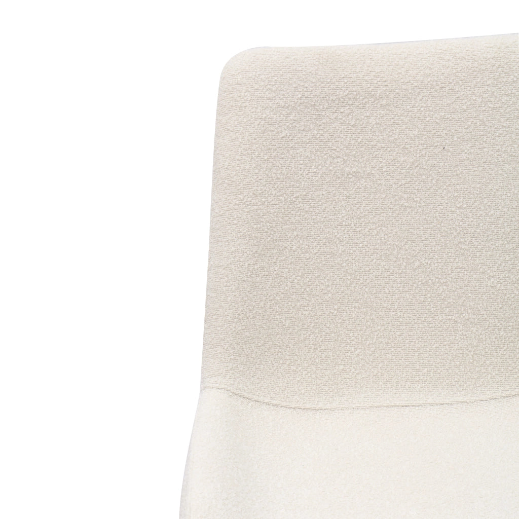 Sedia da pranzo girevole 360° in tessuto con gambe in metallo bianco 61 × 61 × 54,4 cm