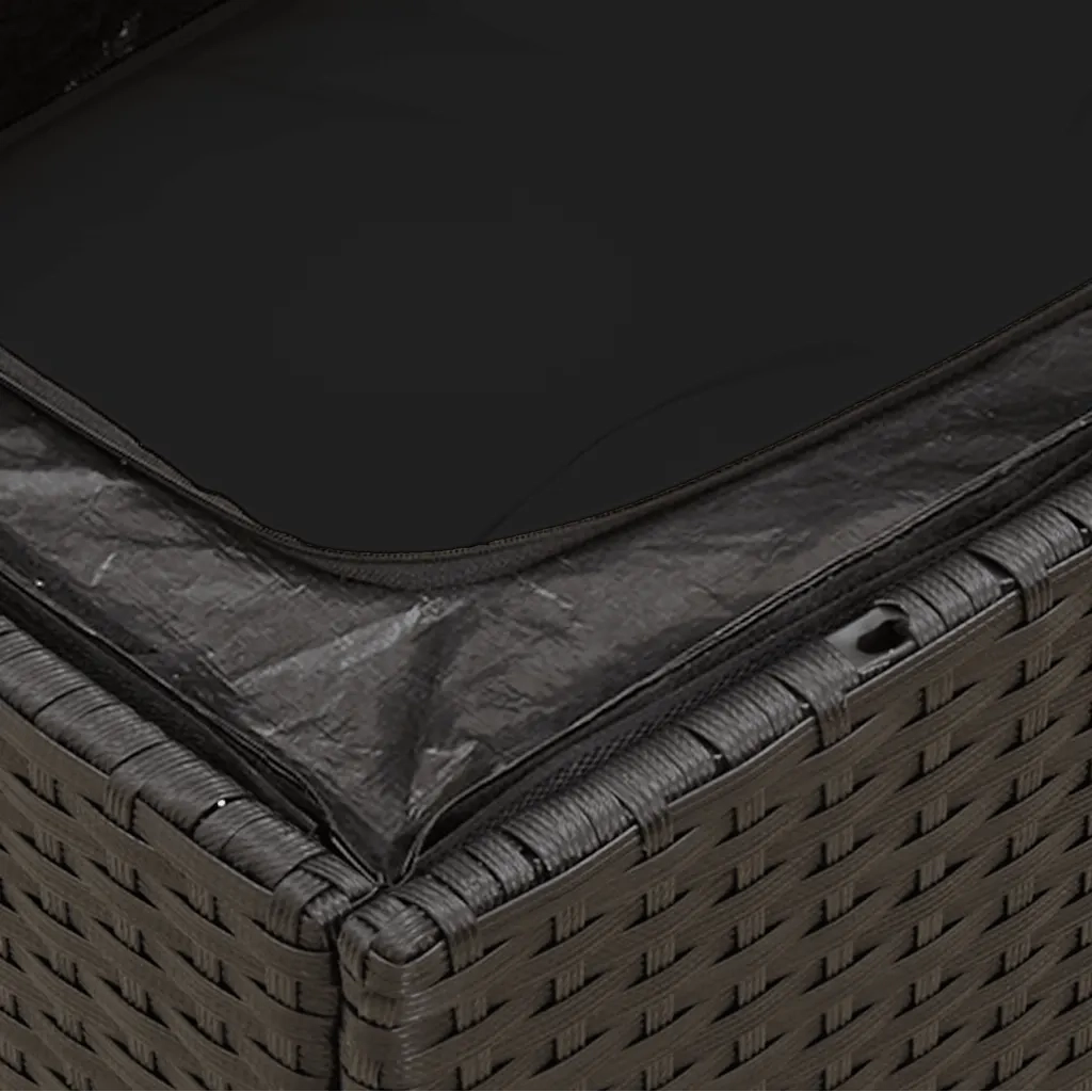 Divano da giardino con cuscini 2 posti nero in polyrattan 365986