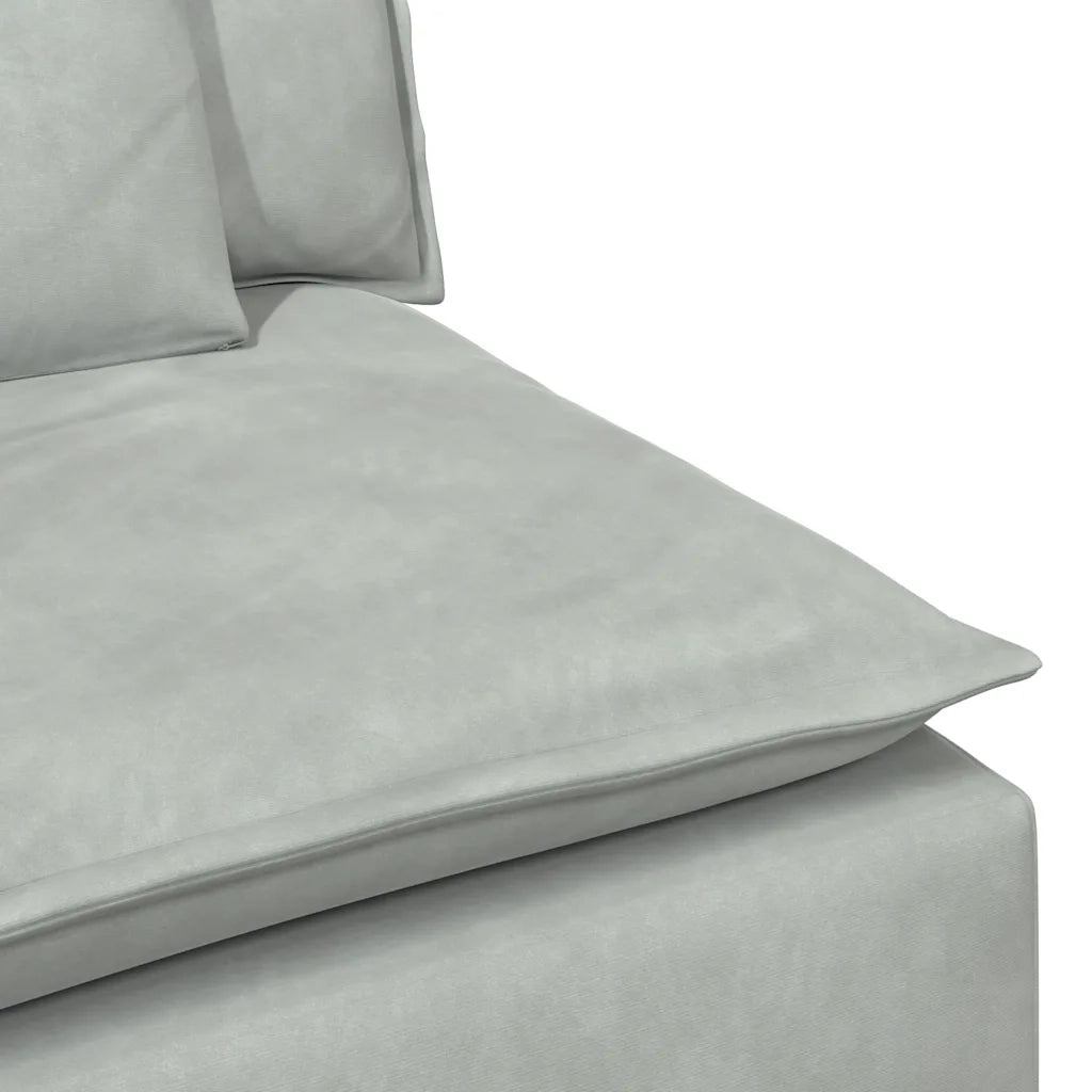 Modulo Centrale Divano Modulare con Cuscini Grigio Chiaro 100cm 805047