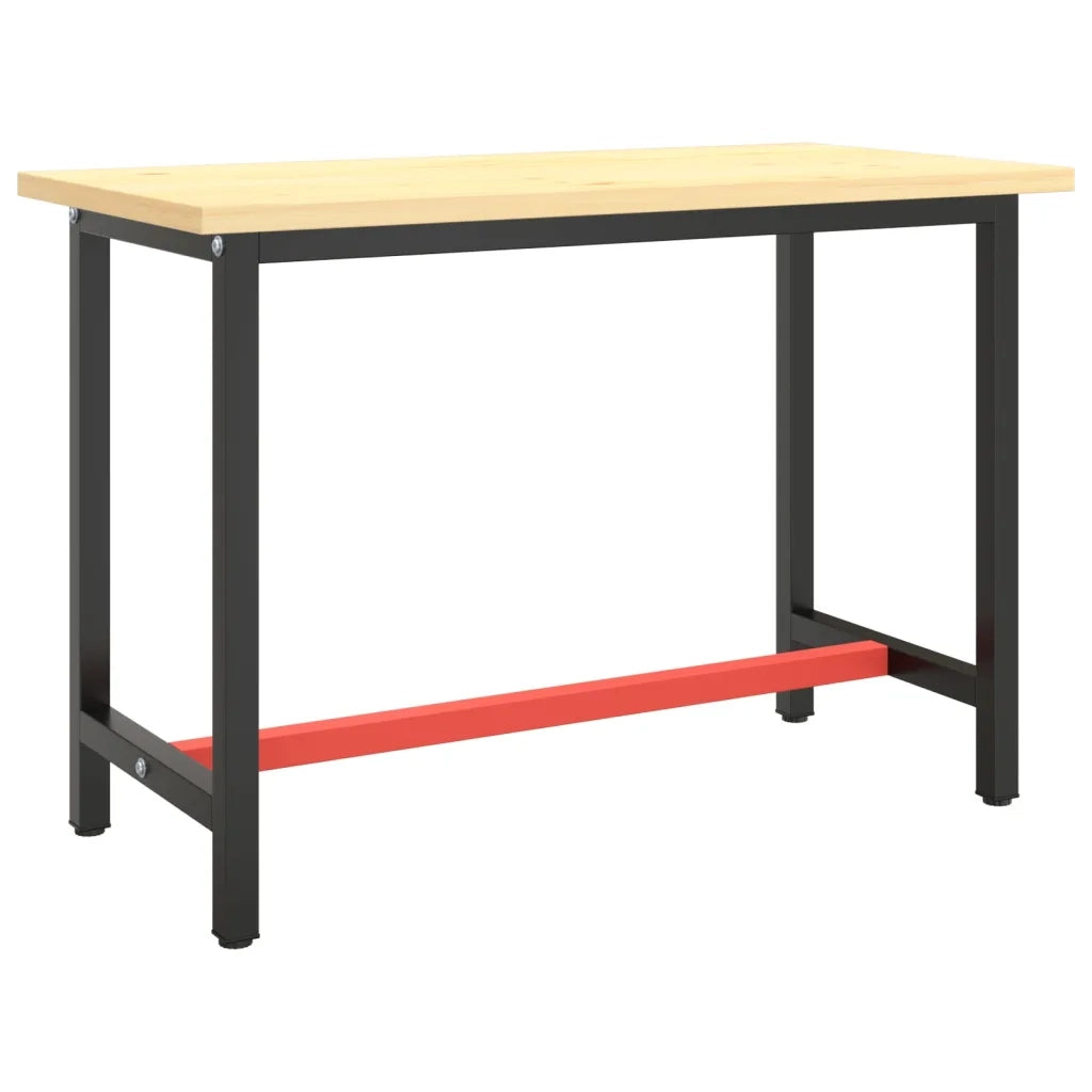 Telaio Banco da Lavoro Nero e Rosso Opaco 110x50x79 cm Metallo 151450
