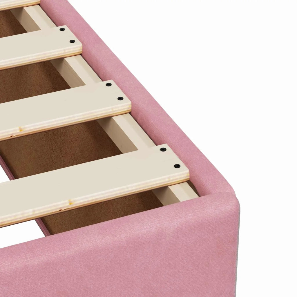 Letto box spring con materasso Rosa 200 x 200 cm Velluto 3455173