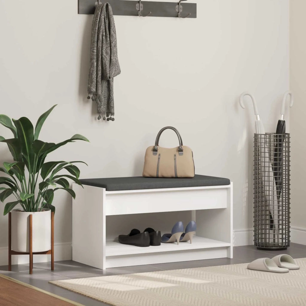Panca per ingresso con cuscino Bianco 83 x 38 x 45 cm 891576
