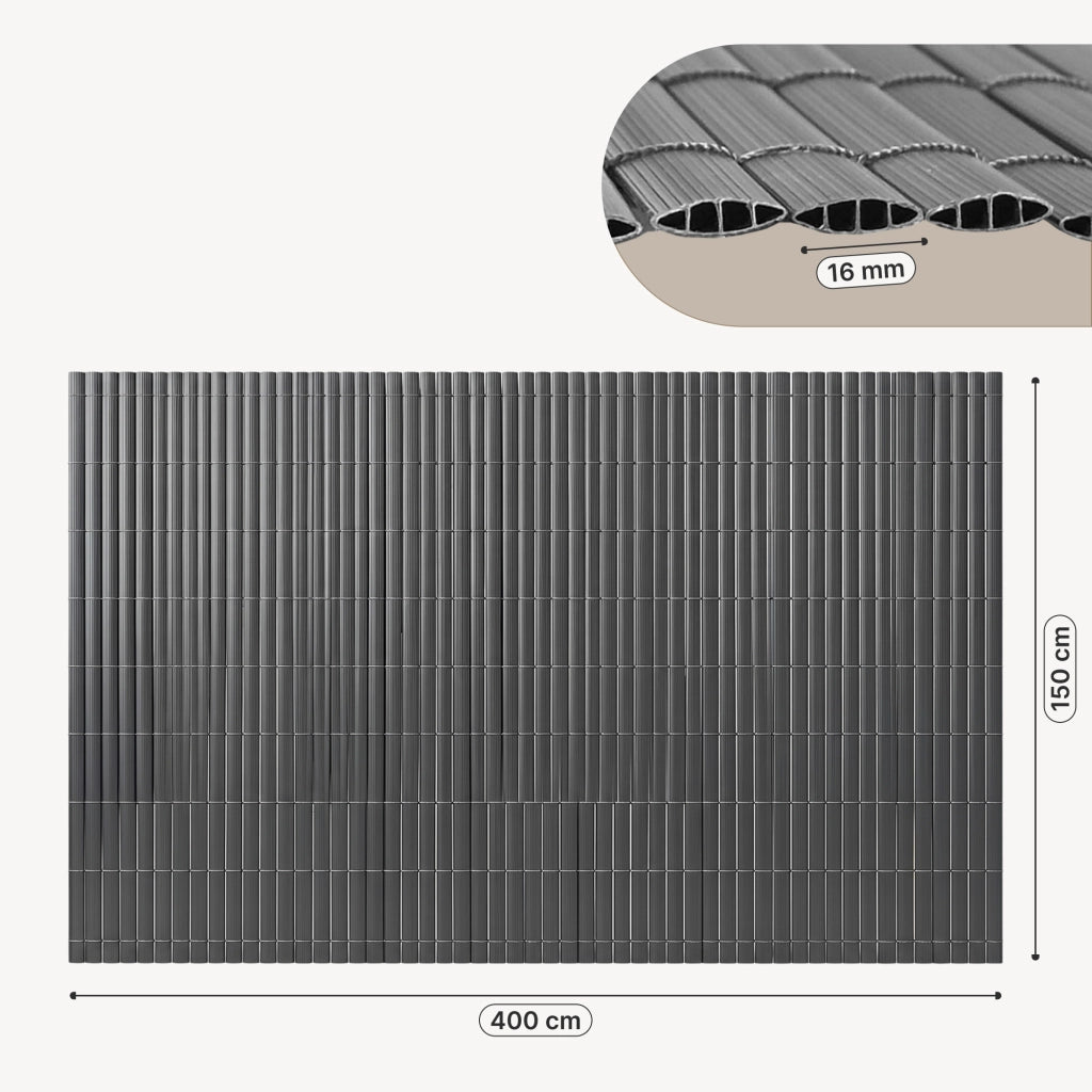 Tappeto Frangivista Cefalu in PVC Schermatura per Recinzione a Lamelle da 16 mm 150 x 400 cm - Antracite casa.pro