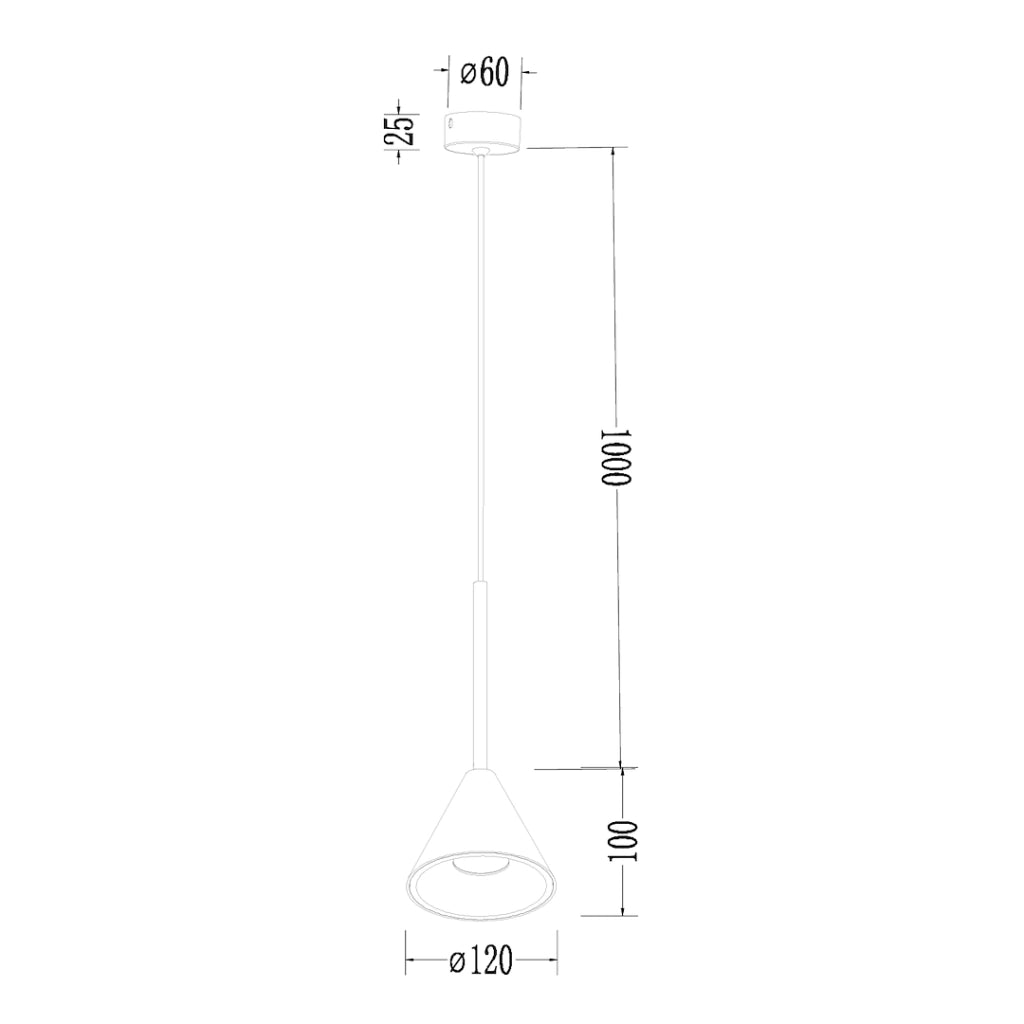 Lampada a sospensione Cone oro/nero 1 luce GU10 Milagro