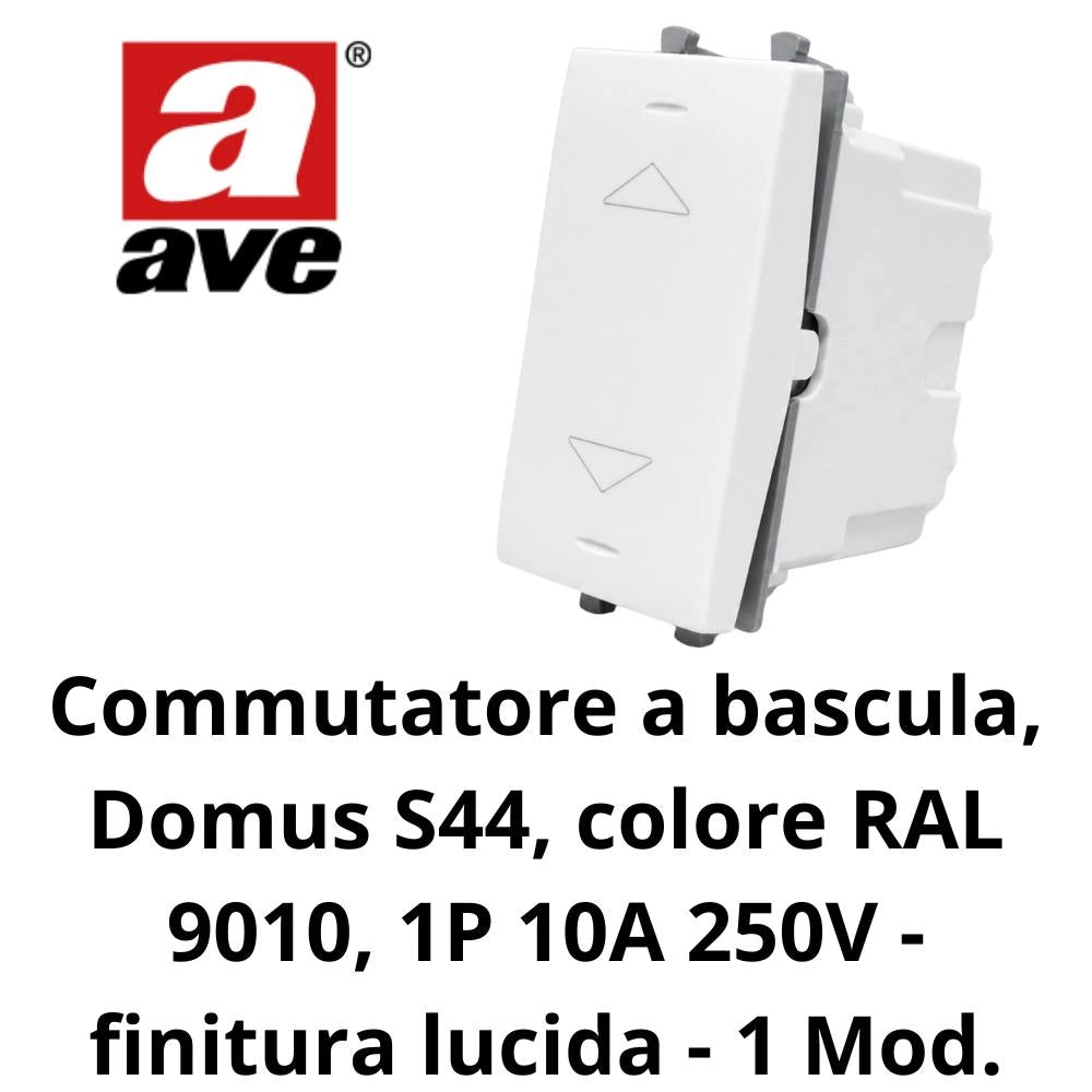 Commutatore a bascula ave 441053bs per tapparelle e tende