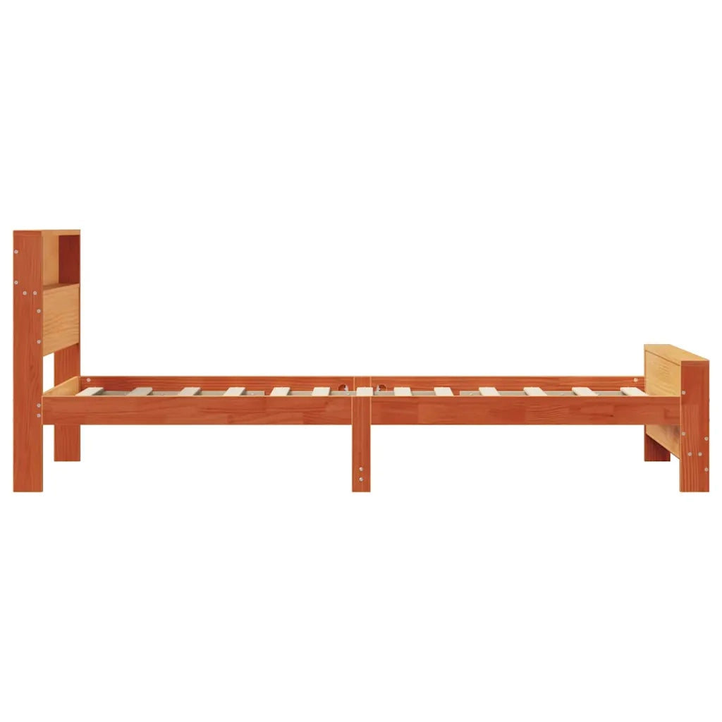 Letto singolo | Letto per adulti | Struttura del letto con testiera Marrone cerato 80 x 200 cm