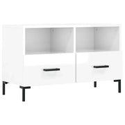 Mobile TV | Armadietto TV | Mobile Porta TV Bianco Lucido 80x36x50 cm in Legno Multistrato