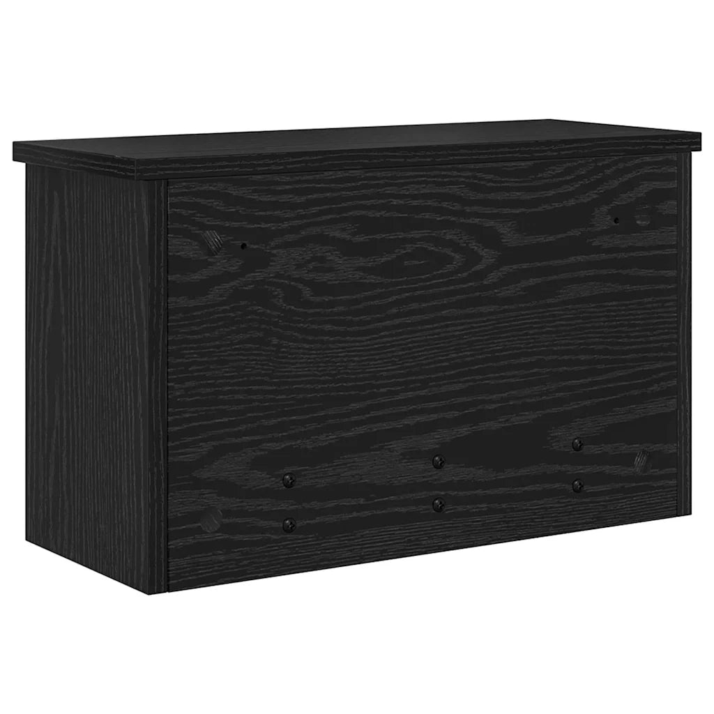 Appendiabiti a muro con lo scaffale Rovere Nero 50 x 20 x 30 cm 874332