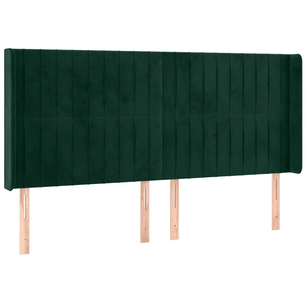 Testiera | Testata a LED Verde Scuro 163x16x118/128 cm in Velluto
