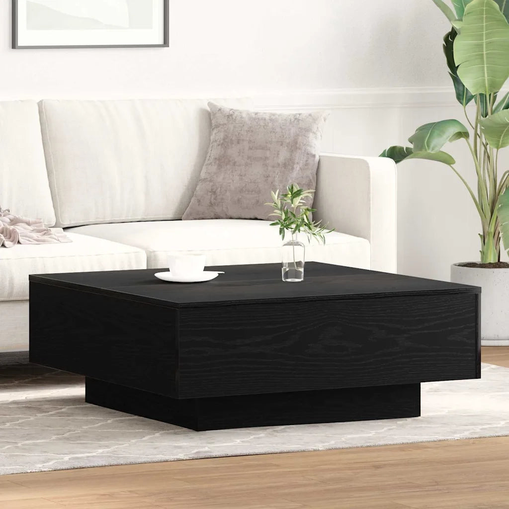 Tavolino da salotto | Tavolino da caff¨¨ | Tavolino da Soggiorno Rovere Nero 80 x 80 x 31 cm