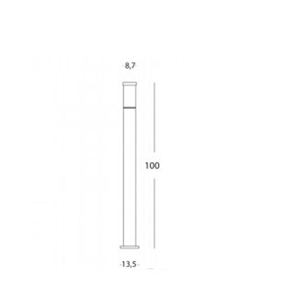 Palo Alto Esterno Moderno H100Cm Fidel Alluminio E Termoplastica Nero 1 Luce E27