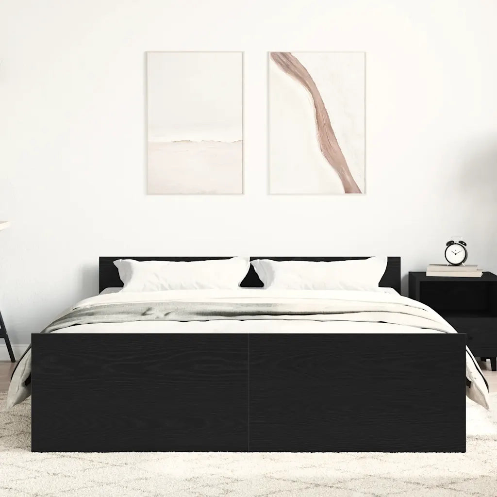 Giroletto senza Materasso Rovere Nero 140x200 cm Truciolato 3329319