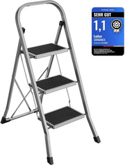 Ladder a Piegamento con 3 Gradini – Antiscivolo – Ladder Multifunzionale per la Casa – Portatile e Solida