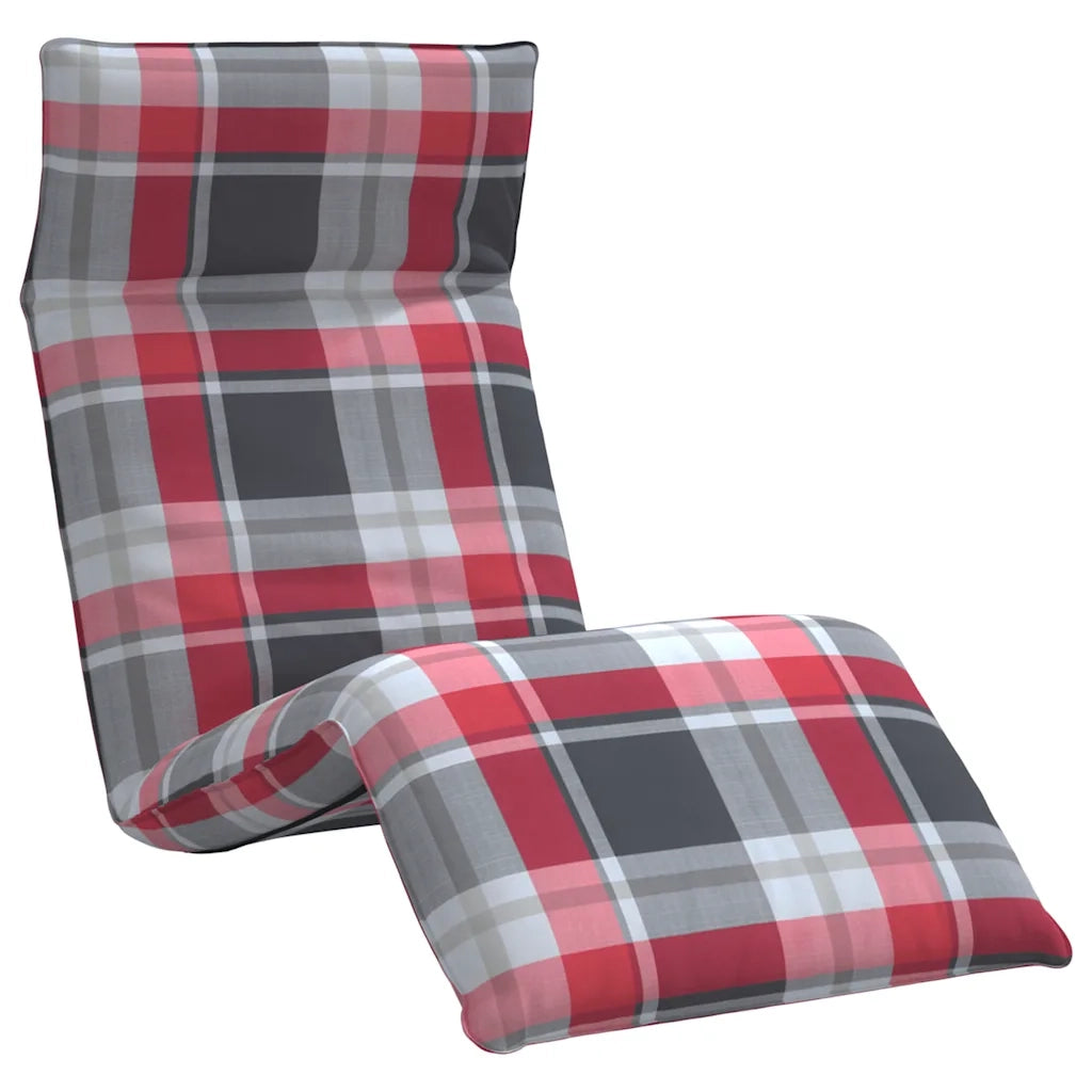 Sdraio da giardino | Lettino Pieghevole Quadri Rossi 175x54x8,5 cm in Tessuto Oxford