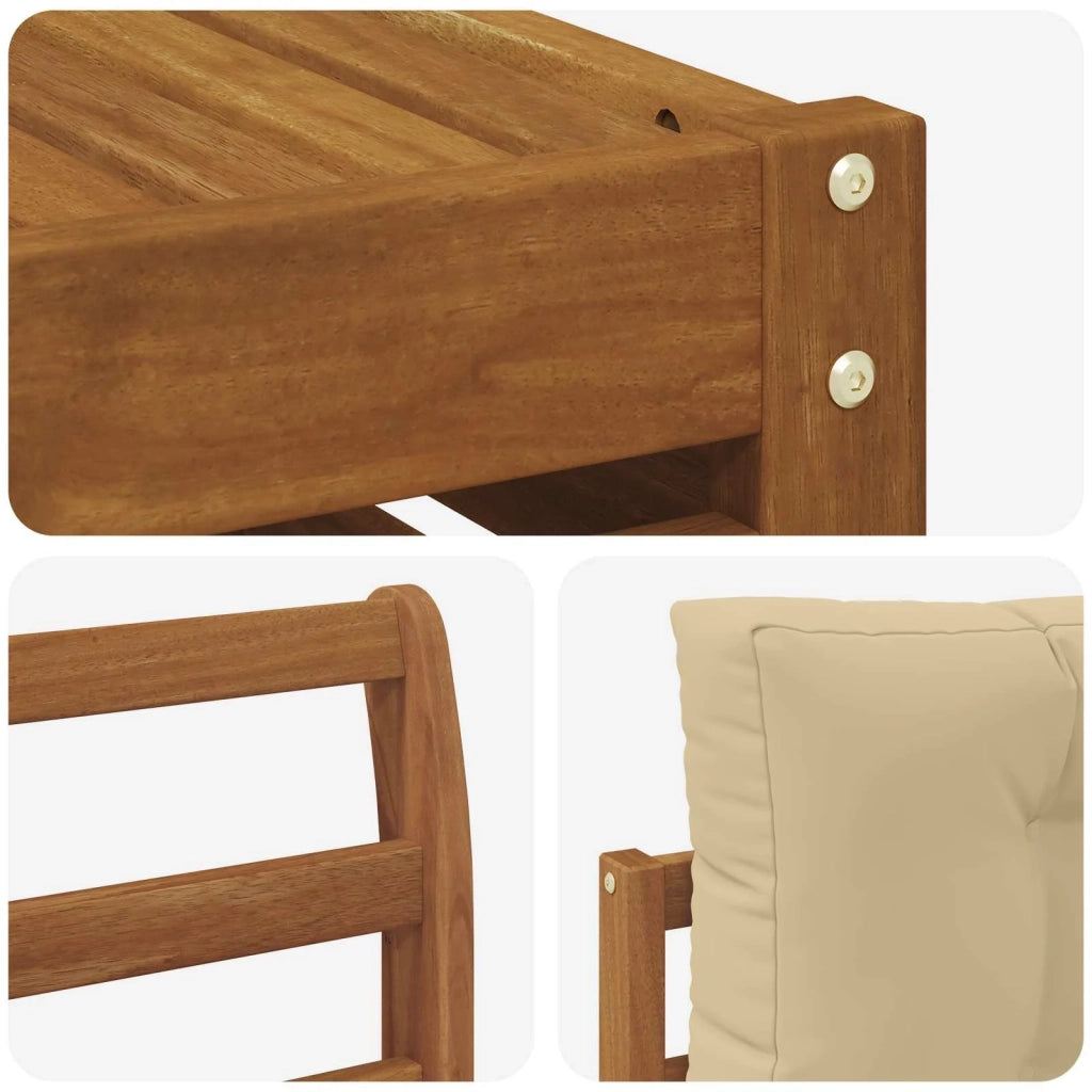 Set di divani da esterno con cuscino 8 pcs Naturale e Beige 3373143
