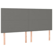 Testiera | Testata Grigio Scuro 200x5x118/128 cm Tessuto