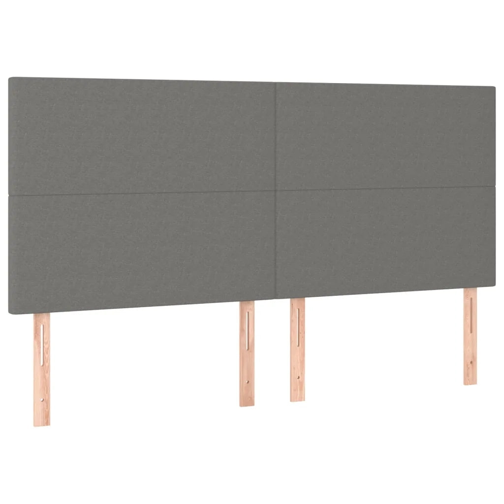 Testiera | Testata Grigio Scuro 200x5x118/128 cm Tessuto