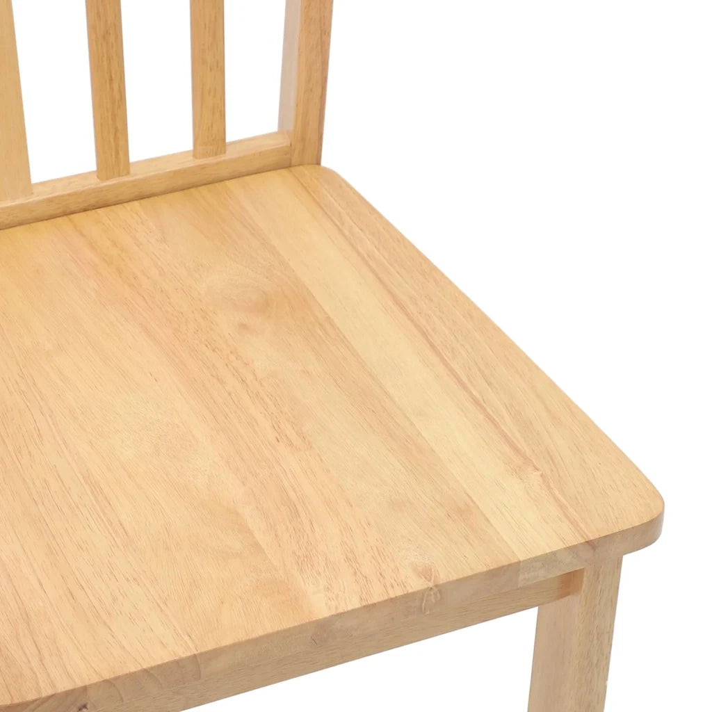 Sedie da Pranzo 2 pz Naturale in Legno Massello di Hevea 4102390