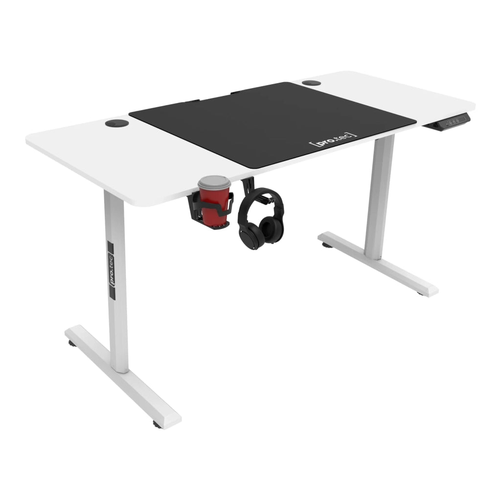 Scrivania/postazione di lavoro regolabile elettricamente in altezza 140 x 60 x 72-117 cm bianco 03_0006651