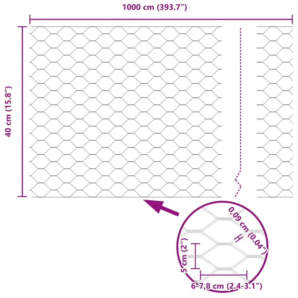 Recinzione da Giardino | Recinzione Esagonale Verde 0,4 x 10 m PVC