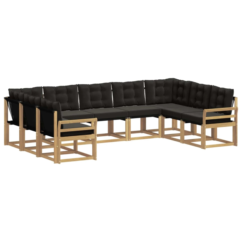 Set di divani da esterno 9 pz Bianco e Nero 3389862
