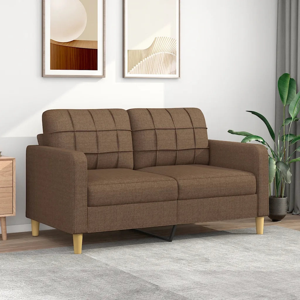 Divano a 2 Posti-Sofa 2 Posti Marrone 140 cm in Tessuto 779257