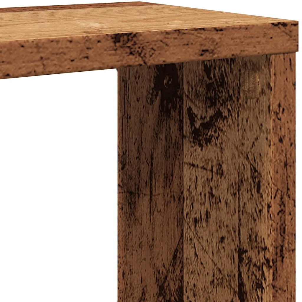 2 pz Mensole a Cubo Muro | Mensola a parete Legno Antico 60x15x23 cm in Truciolato