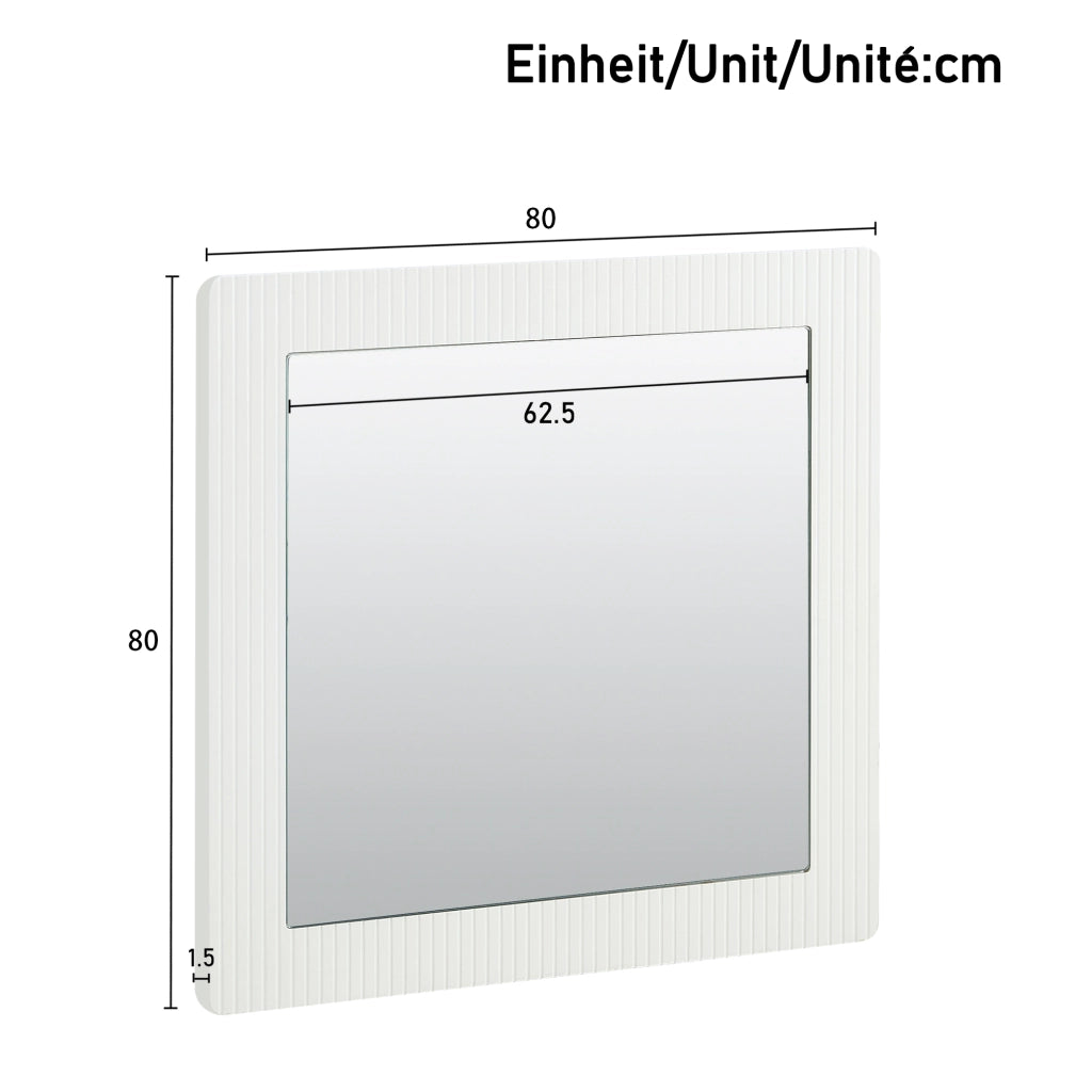 SPECCHIO DA PARETE 80x80 cm Bianco in MDF