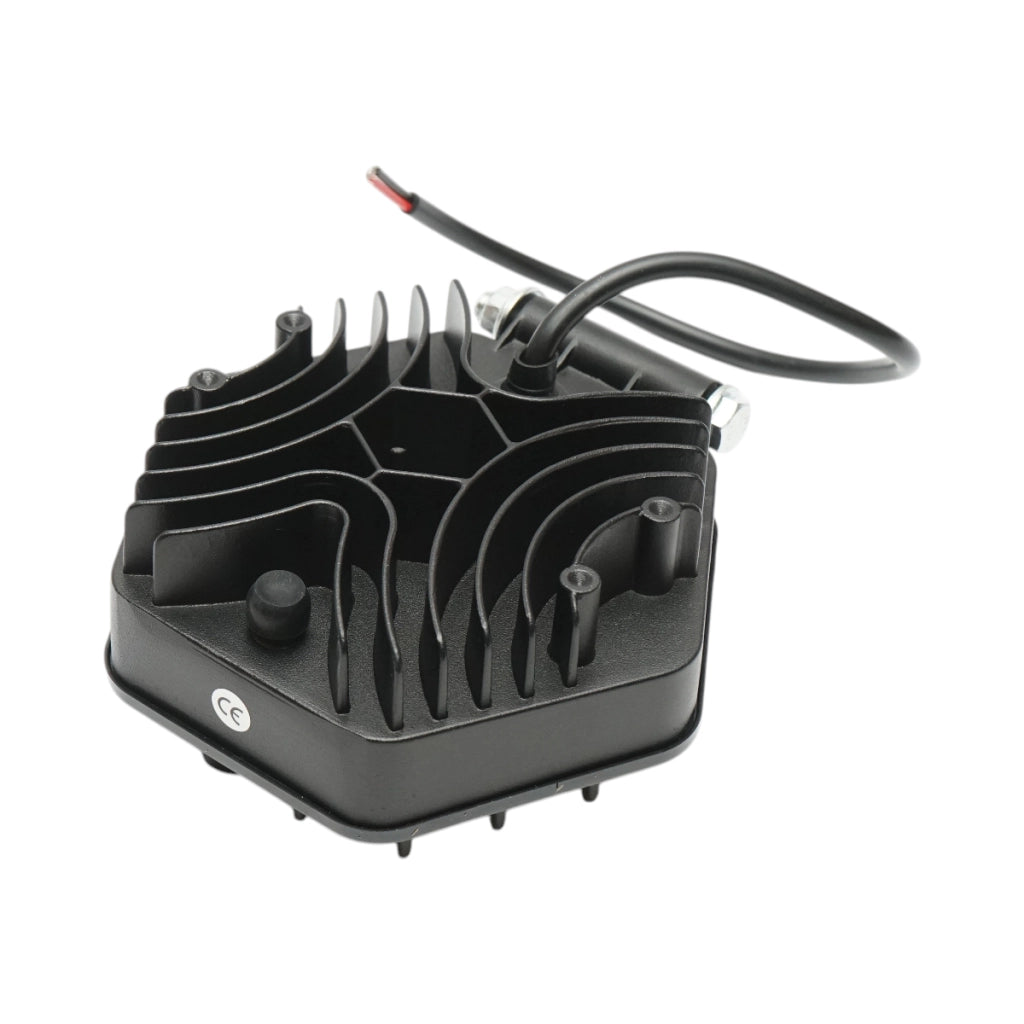 Lampada proiettore esagonale con griglia metallica nera, 9 LED, angolo di fascio 30, DC 10-80V 27W Breckner Germany