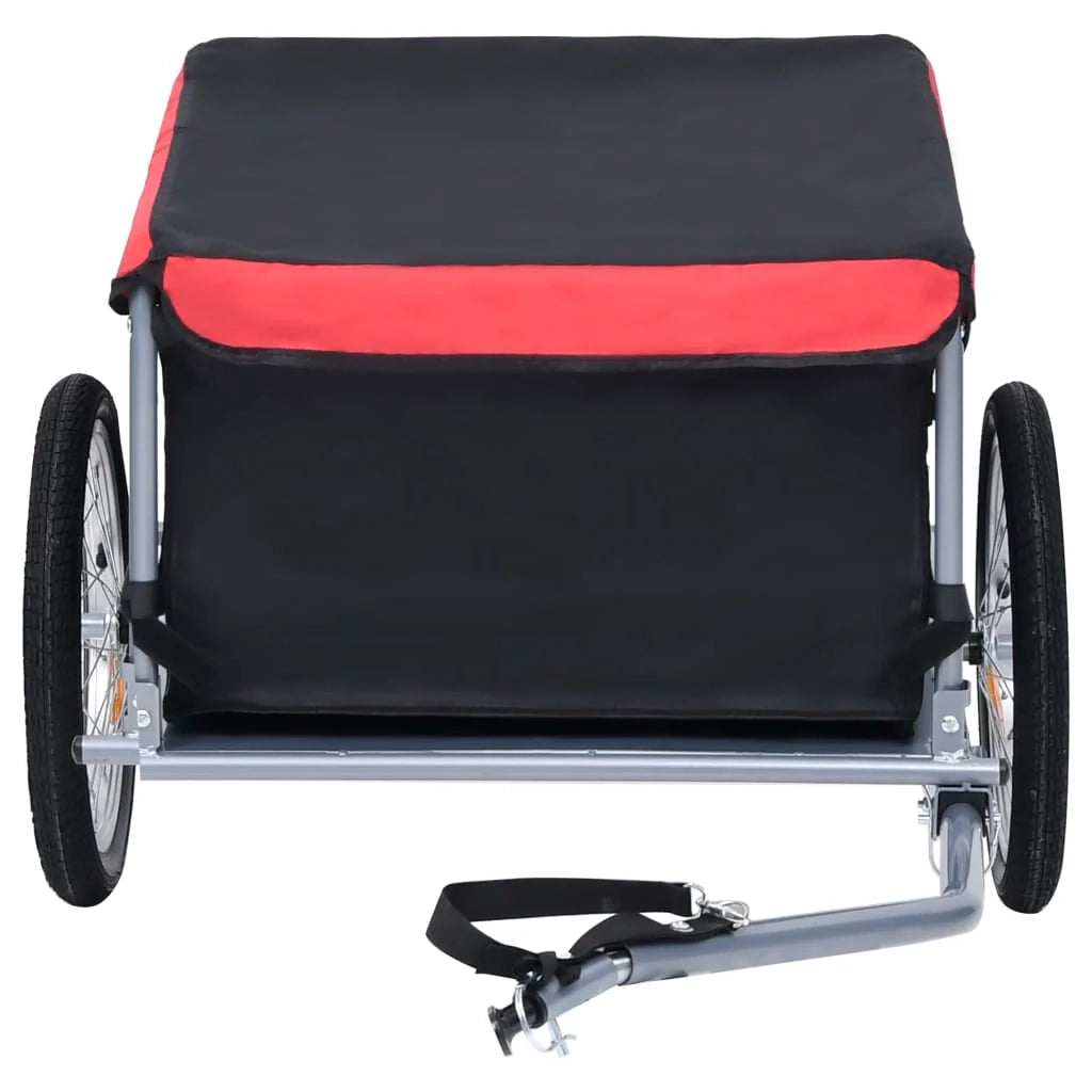 Rimorchio per bicicletta 65 kg nero e rosso 02_0004493