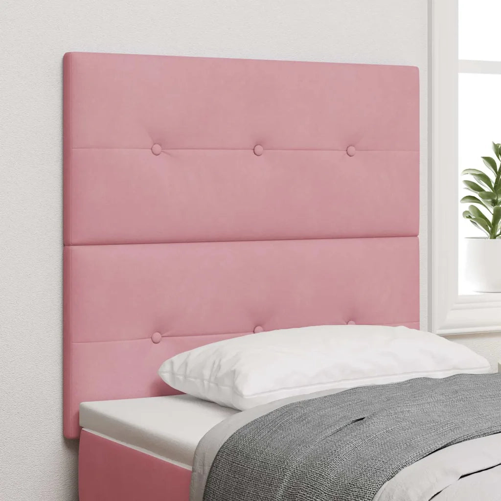 Testiera | Testata LED con strisce LED Rosa 80 cm Velluto
