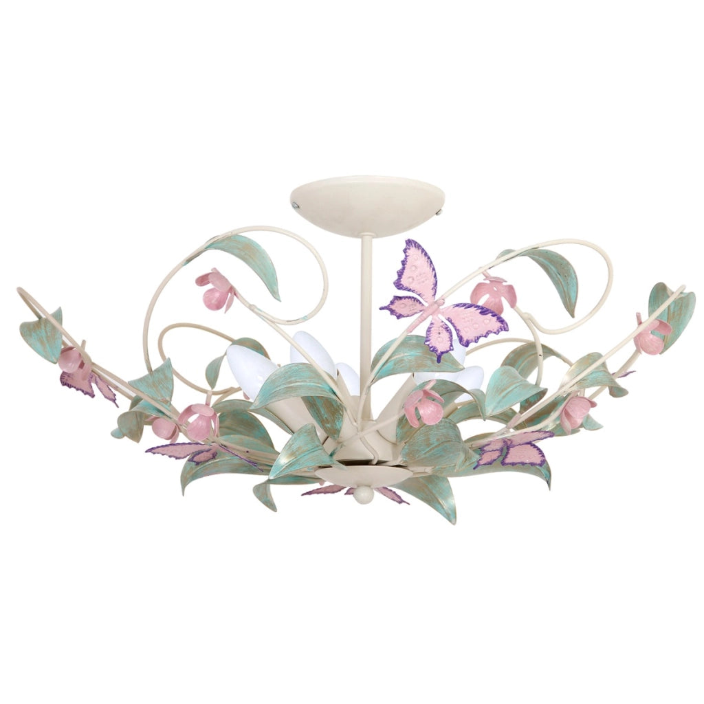 Plafoniera Summer multicolore fiori farfalle 5xE14 Luminex