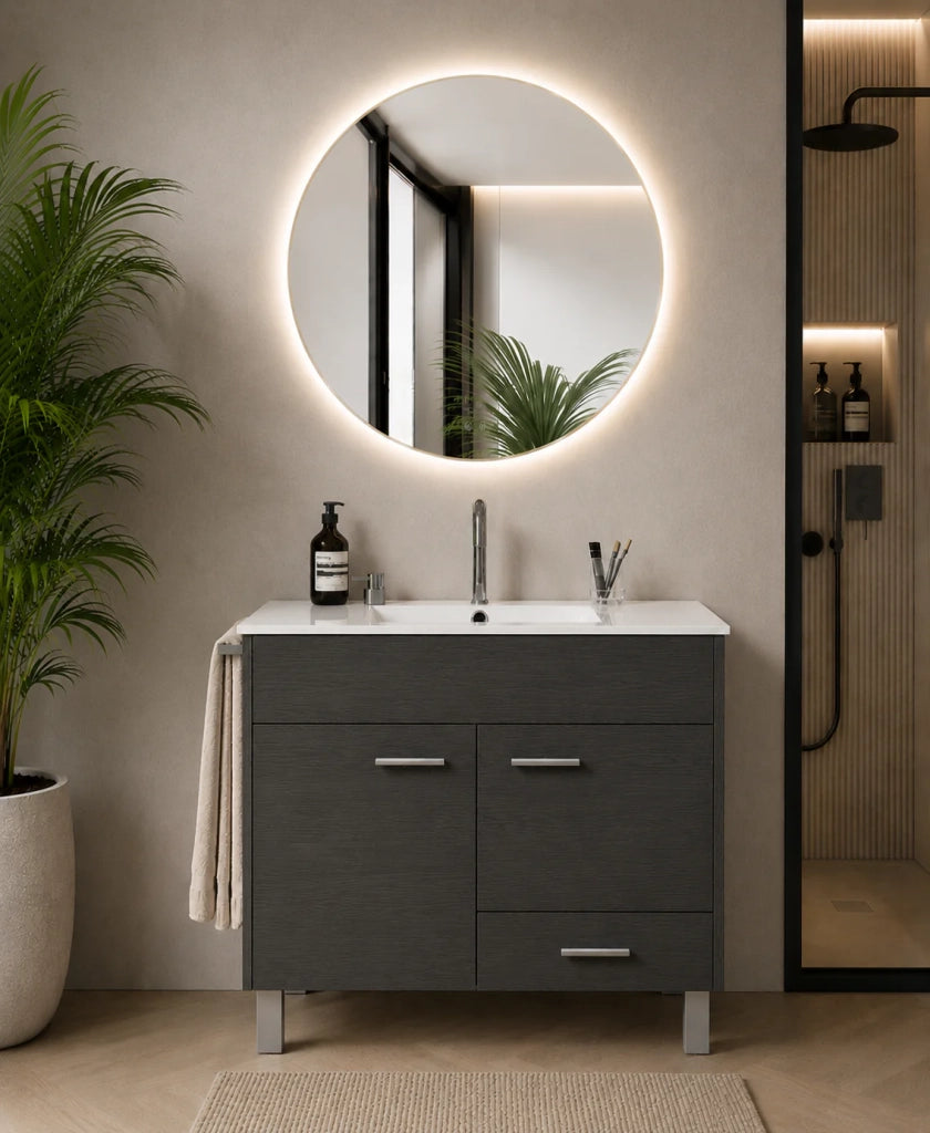 Mobile bagno con lavabo ORIGENBATH SAMOS senza specchio 90x40 cm grafite