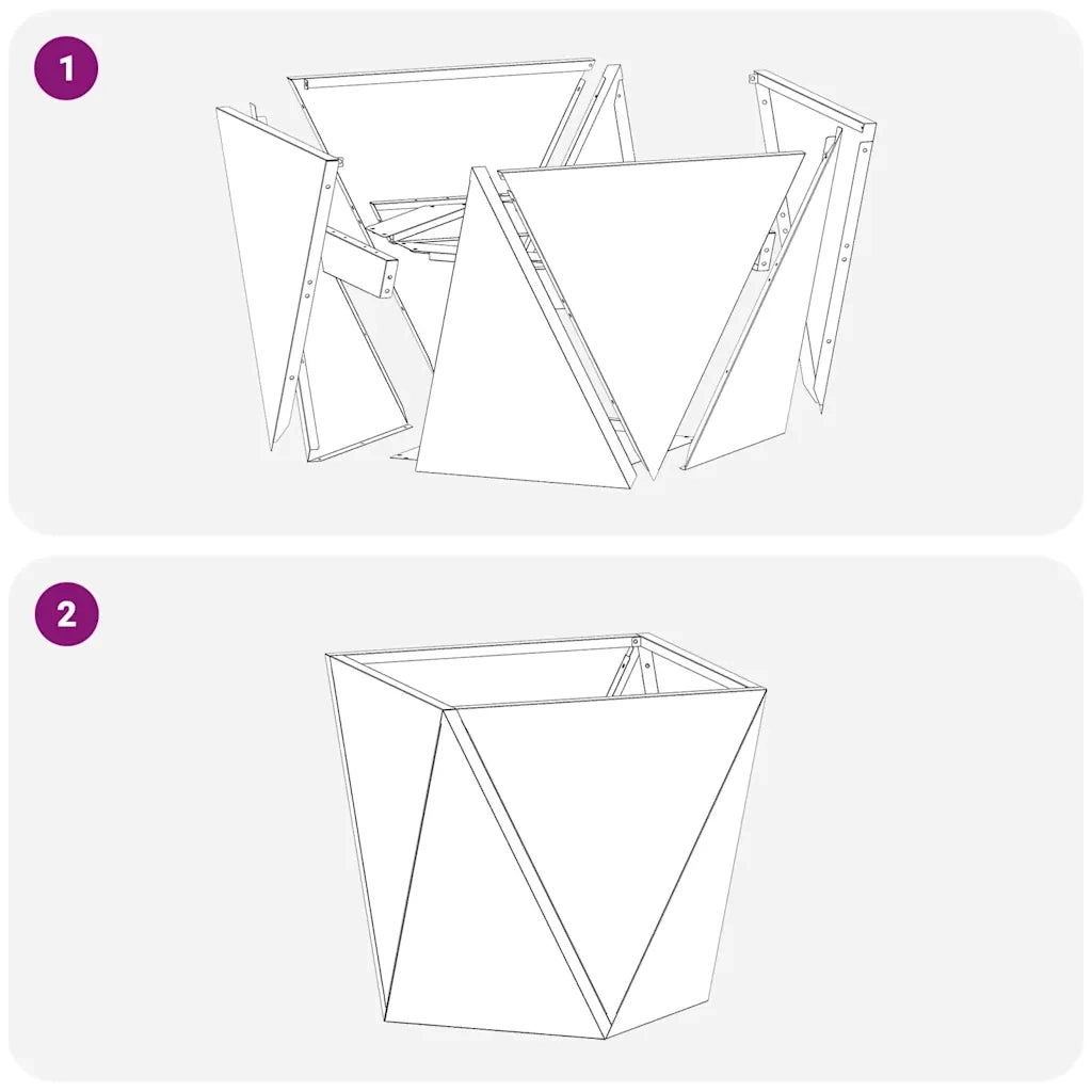 2 pz Fioriera | Cassetta per fiori | Vaso Argento 40 x 40 x 40 cm Acciaio inossidabile
