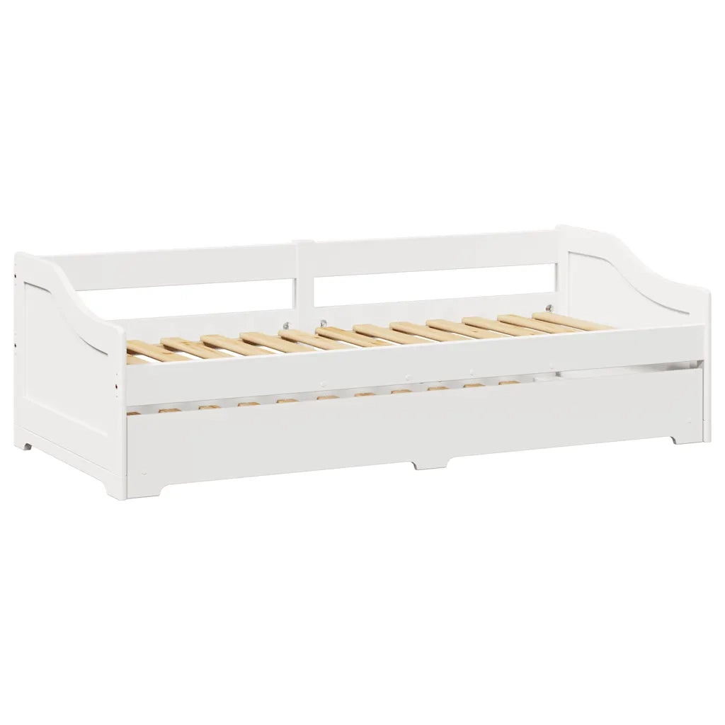 Lettino con Rotelle senza Materasso-Struttura Letto IRUN Bianco 90x200 cm