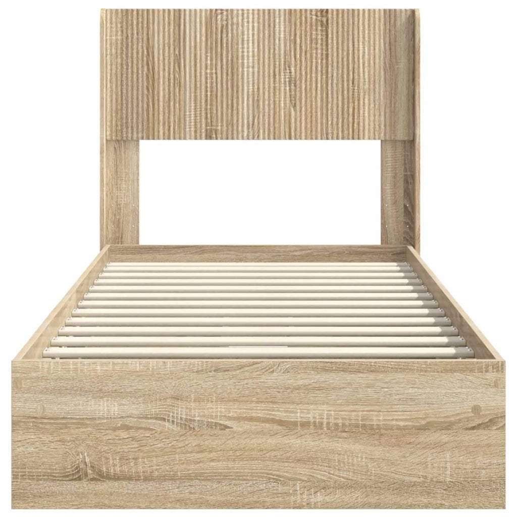 Struttura del letto con stoccaggio e testata Rovere Sonoma 3414415