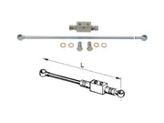 Valvola di blocco doppio effetto 1/2 gas lunghezza 500mm con tubi e raccordi