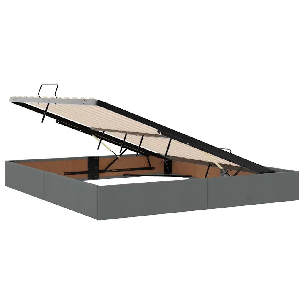 Letto con contenitore e LED Grigio scuro 180 x 200 cm Tessuto 3371098