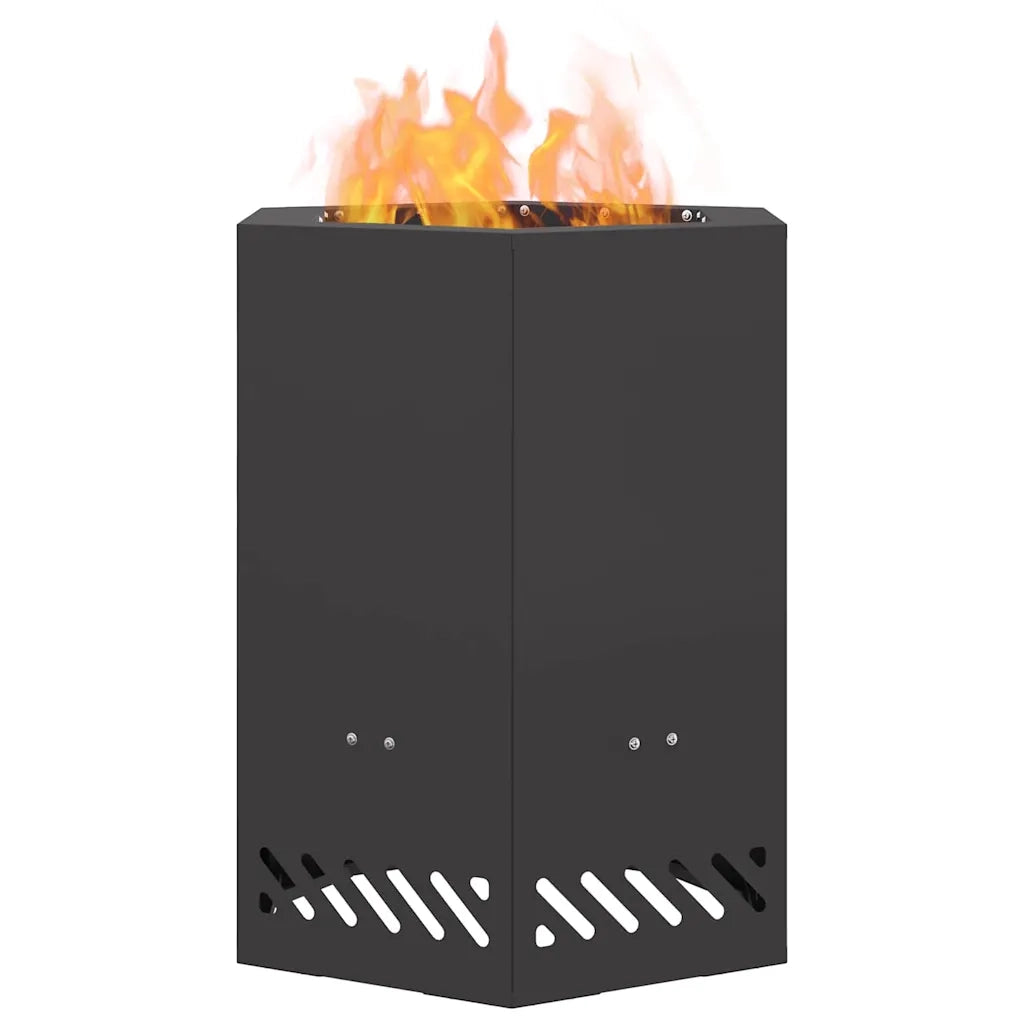 Focolare Senza Fumi Nero 38 x 38 x 51 cm Acciaio CFW5320573