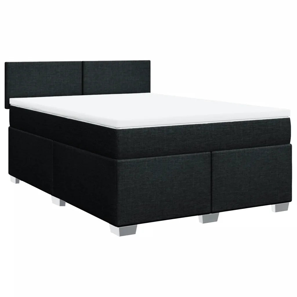 Giroletto a Molle con Materasso Nero 140x190 cm in Tessuto 3288178