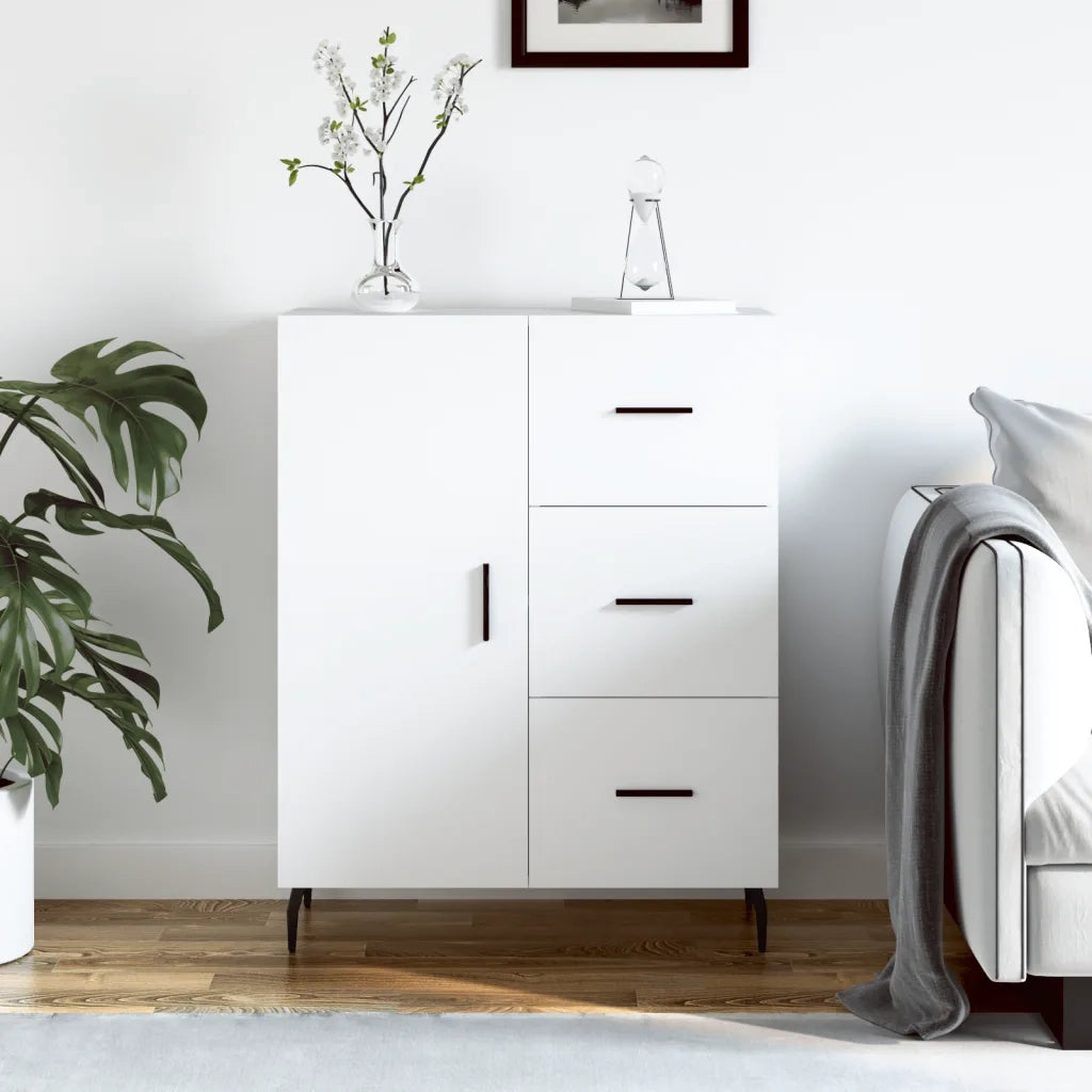 Credenza | Madia | Buffet da pranzo | Armadio da pranzo Bianca 69,5x34x90 cm in Legno Multistrato