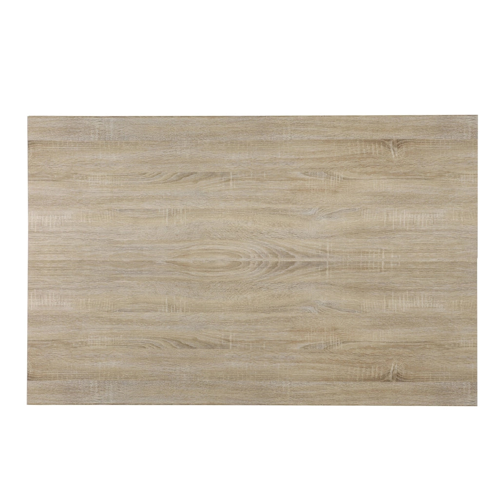 Tavolo da pranzo in rovere con 6 sedie rivestite in similpelle grigio scuro 140x90 cm 03_0004049
