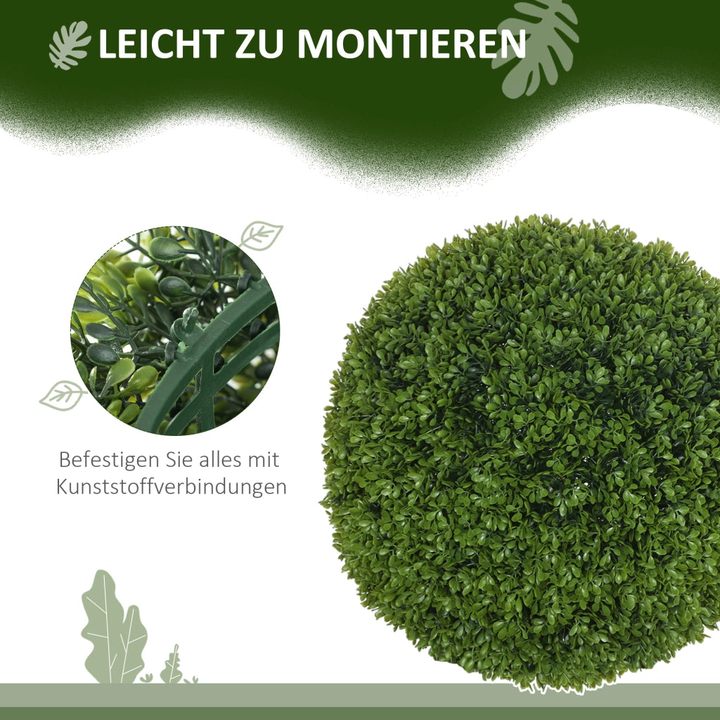 Set 2 Piante Artificiali Buxus Sfera ¨C Minimal ¨C Verde
