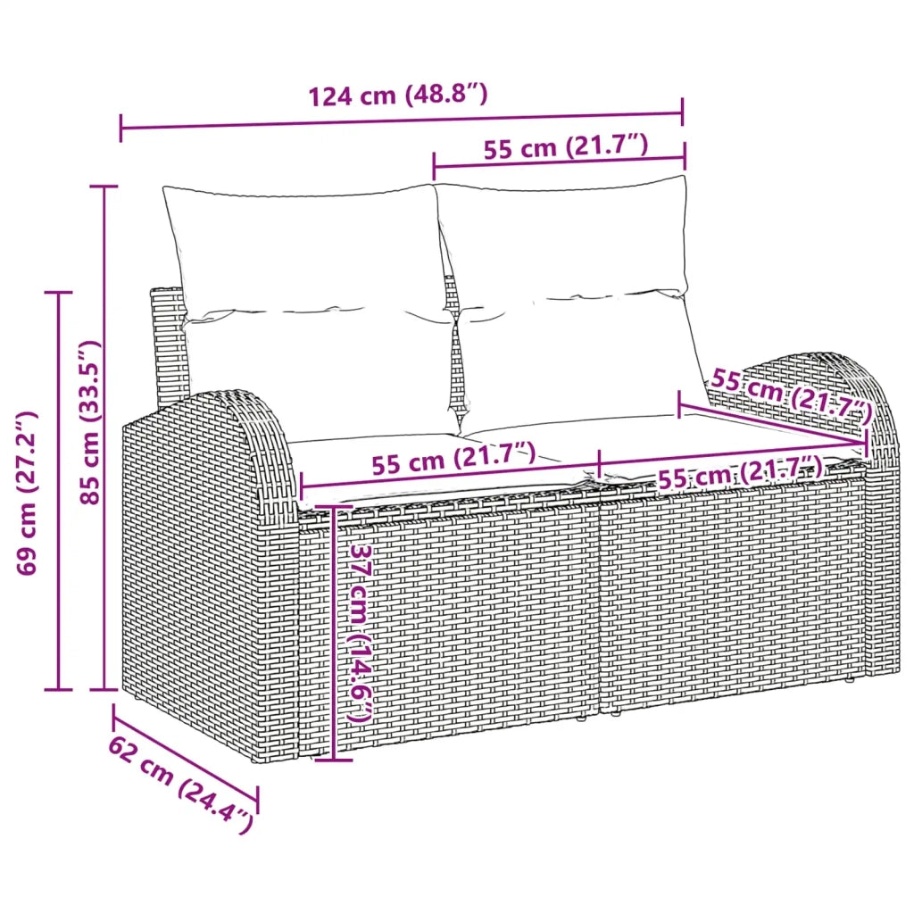 Set Divano da Giardino Marrone polyrattan 3346064