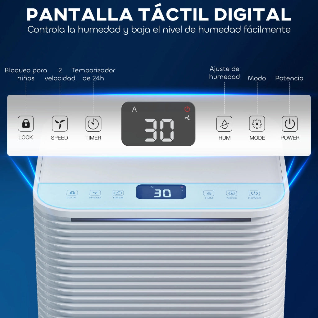 Deumidificatore 10L Silenzioso con 3 Modi LED Timer 24H ¨C zephmum ¨C Bianco
