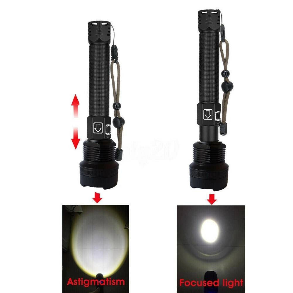 Trade Shop - Torcia Tattica/militare Led Cree T6 Ricaricabile Zoom 2 Batterie P516-p70 V2 -