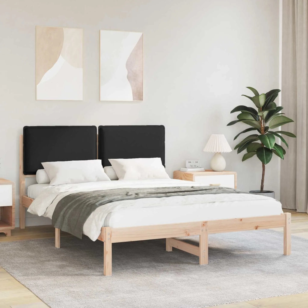 Letto matrimoniale | Letto per adulti | Letto con Testiera Rivestita Nero 150 x 200 cm