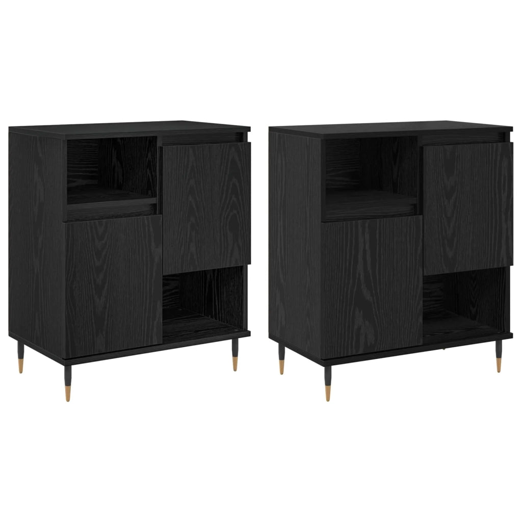 Credenza | Sideboards 2 pcs Rovere nero